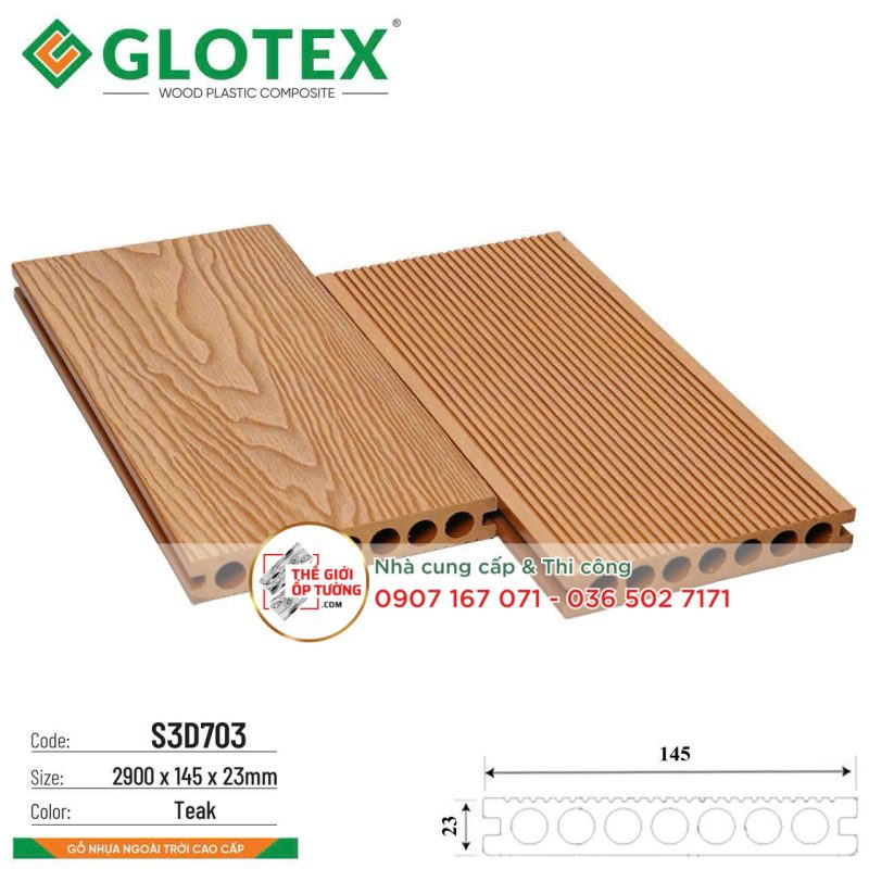 Ốp Gỗ Nhựa Ngoài Trời Glotex - Ốp Lỗ Tròn