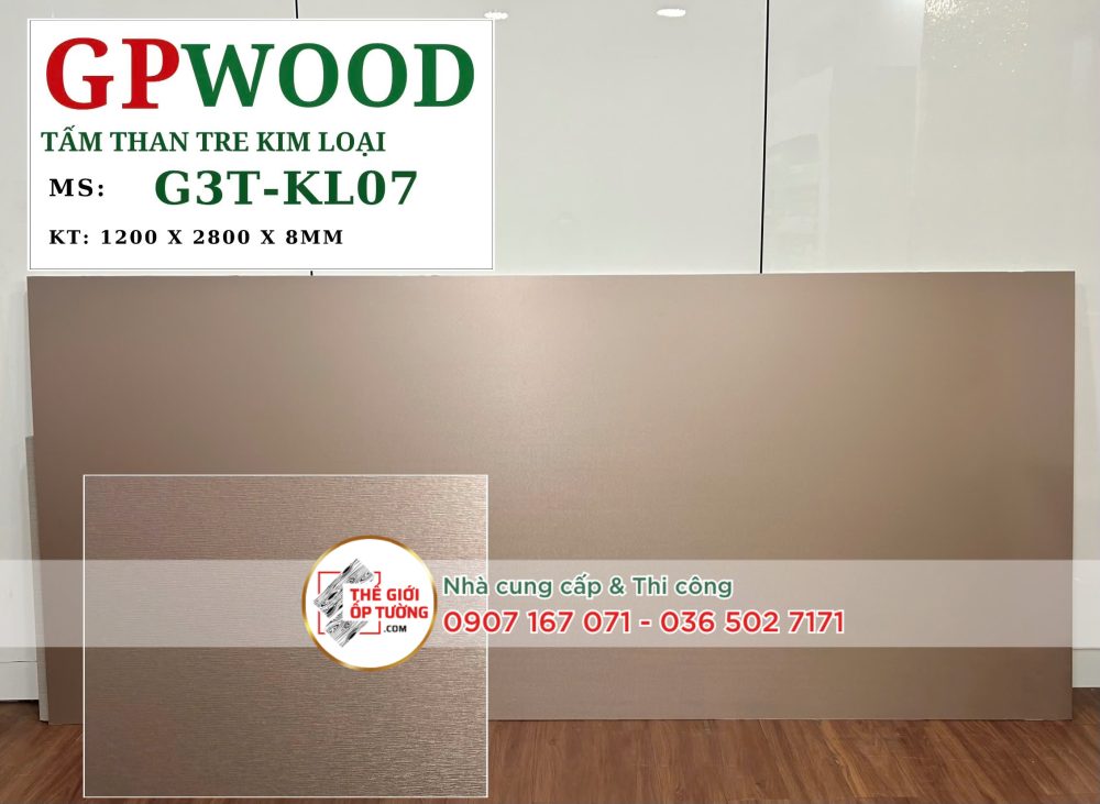 Tấm ốp tường than tre GPWood 8mm KL07