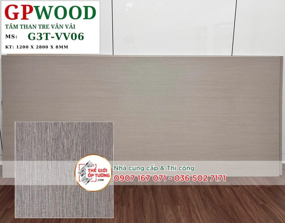 Tấm ốp tường than tre GPWood 8mm VV06