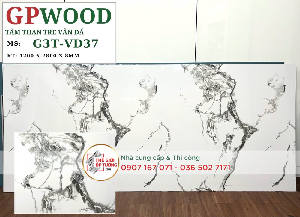 Tấm ốp tường than tre GPWood 8mm VD37