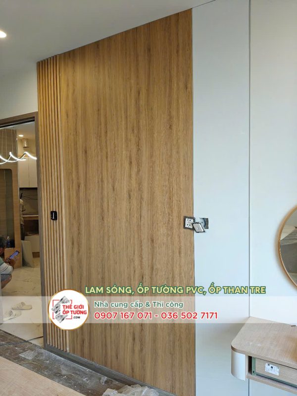 THI CÔNG ỐP TƯỜNG VÂN GỖ  THẾ GIỚI ỐP TƯỜNG 