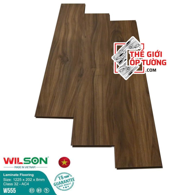 Sàn Gỗ Laminate Wilson 8mm tiêu chuẩn châu Âu 555