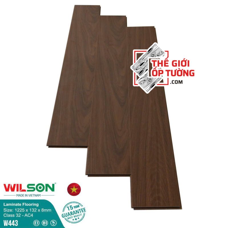Sàn Gỗ Laminate Wilson 8mm tiêu chuẩn châu Âu 443