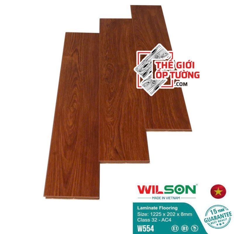 Sàn Gỗ Laminate Wilson 8mm tiêu chuẩn châu Âu 554