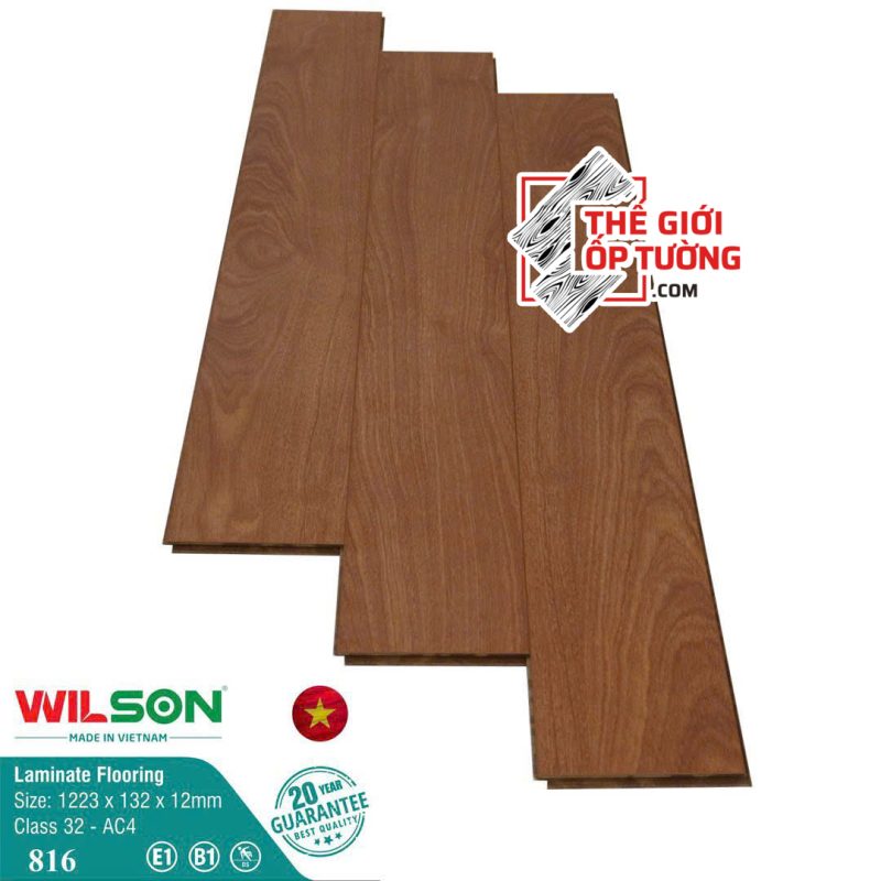 Sàn Gỗ Laminate Wilson 12mm tiêu chuẩn châu Âu 816