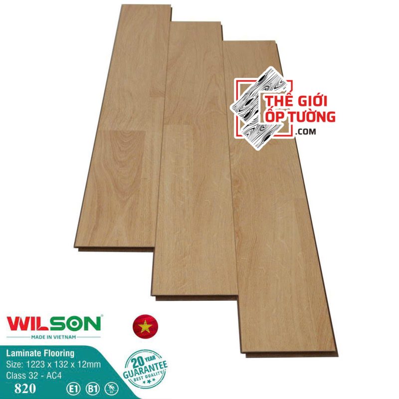 Sàn Gỗ Laminate Wilson 12mm tiêu chuẩn châu Âu 820