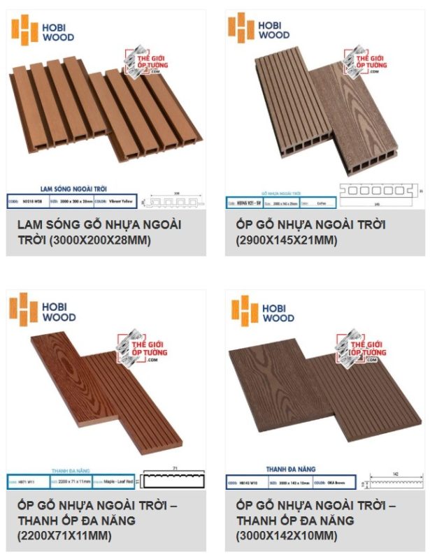 Ốp Tường & Sàn Ngoài Trời Gỗ Nhựa HOBI Wood