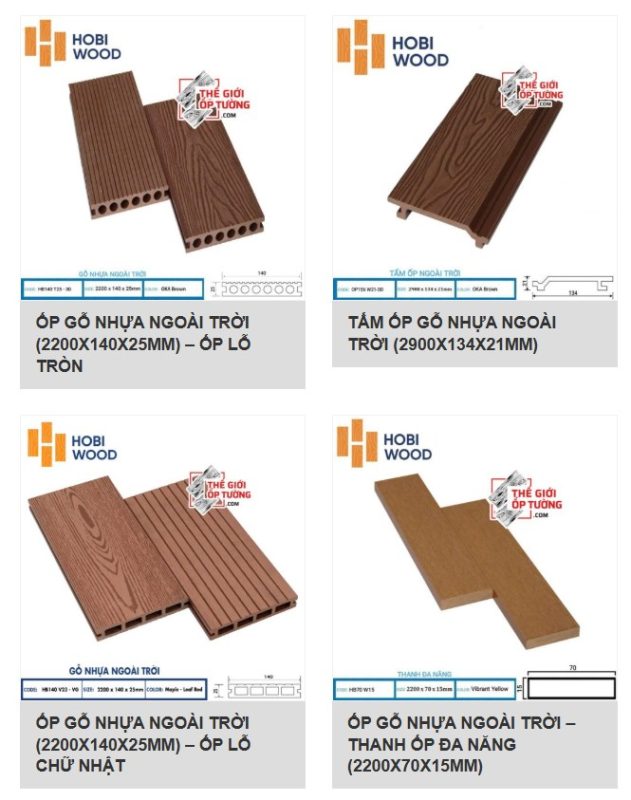 Ốp Tường & Sàn Ngoài Trời Gỗ Nhựa HOBI Wood