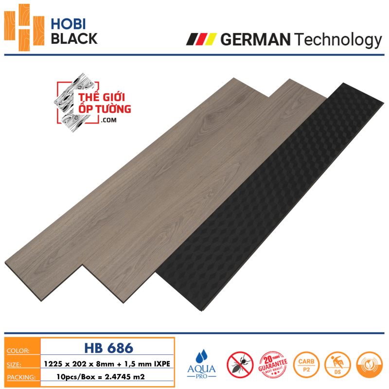 Sàn Gỗ Cốt Đen HOBI Black 686 - công nghệ sàn gỗ Đức