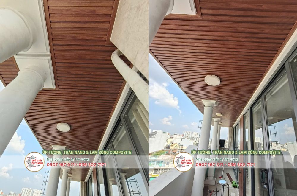Tấm ốp tường sàn composite ngoài trời
