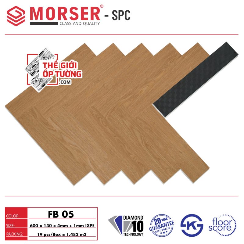 Sàn Gỗ Xương Cá SPC Hèm Khóa Cao Cấp MORSER 05