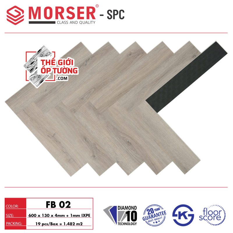 Sàn Gỗ Xương Cá SPC Hèm Khóa Cao Cấp MORSER 02