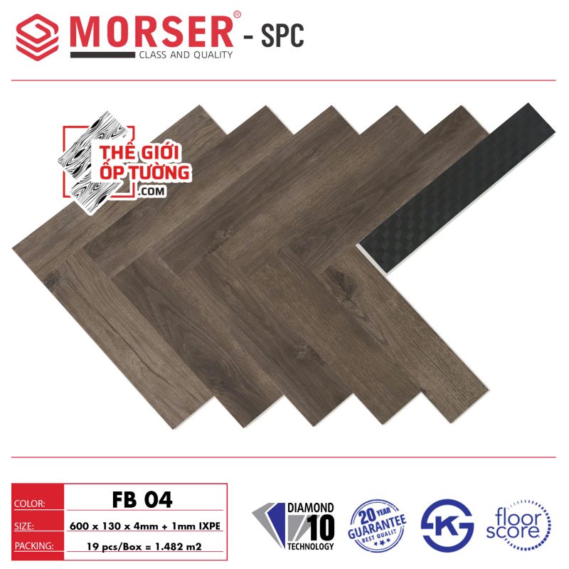 Sàn Gỗ Xương Cá SPC Hèm Khóa Cao Cấp MORSER 04