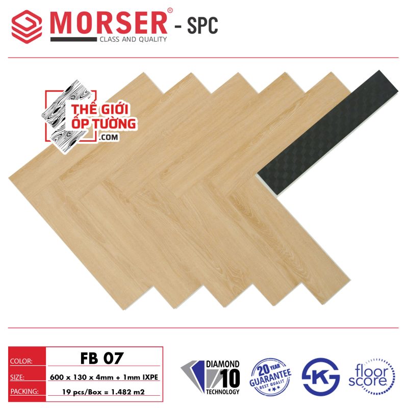 Sàn Gỗ Xương Cá SPC Hèm Khóa Cao Cấp MORSER 07