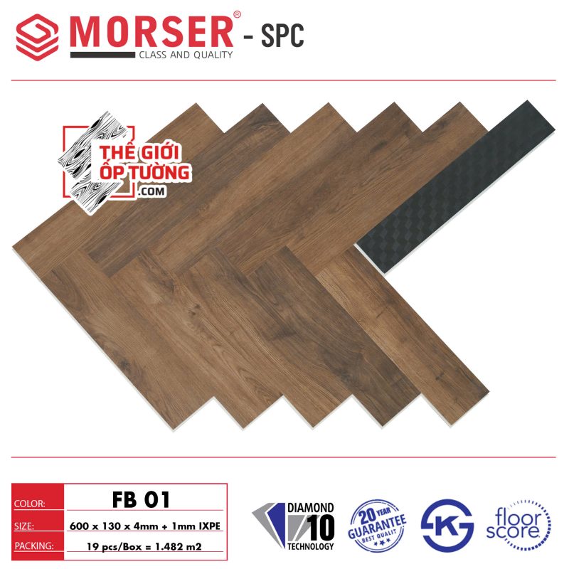 Sàn Gỗ Xương Cá SPC Hèm Khóa Cao Cấp MORSER 01