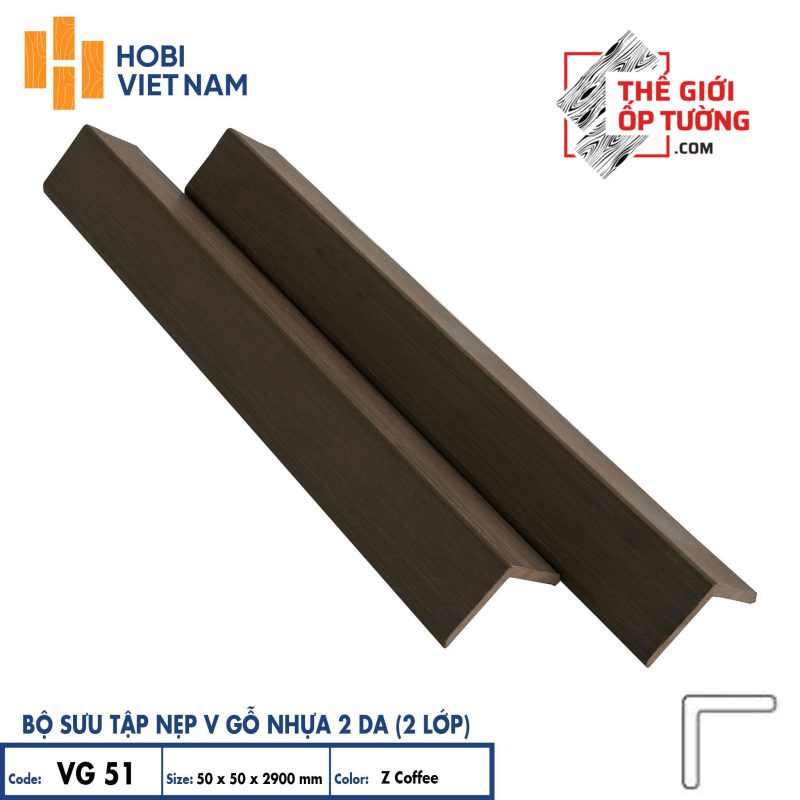 Sàn gỗ nhựa ngoài trời 2 da cao cấp HOBI - nẹp V