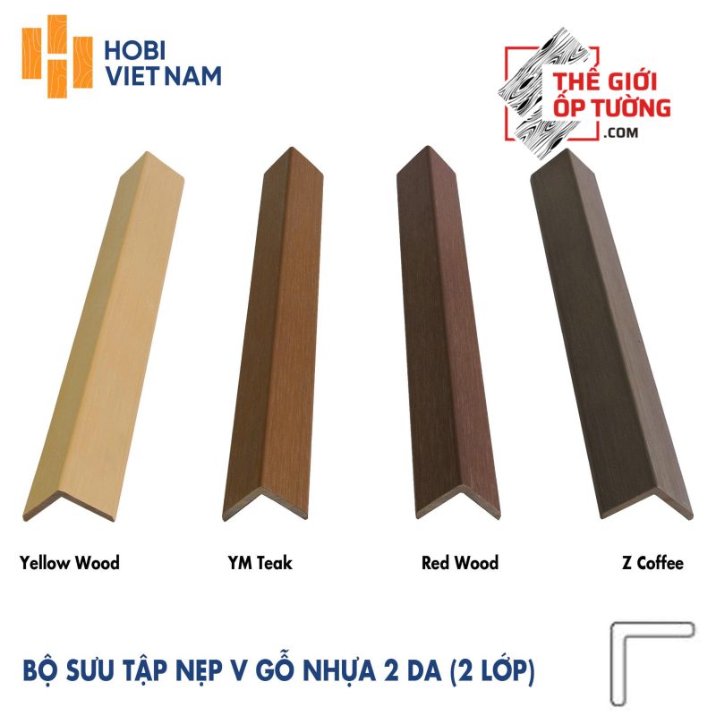 Sàn gỗ nhựa ngoài trời 2 da cao cấp HOBI - nẹp V