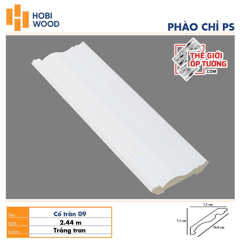 Phào chỉ PS trang trí HOBI - màu trắng trơn