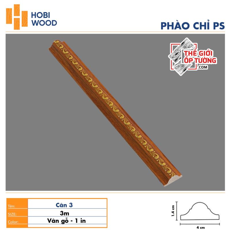 Phào chỉ PS trang trí HOBI - vân gỗ phối vàng