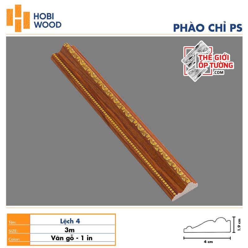 Phào chỉ PS trang trí HOBI - vân gỗ phối vàng