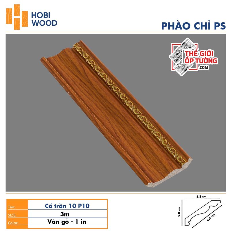 Phào chỉ PS trang trí HOBI - vân gỗ phối vàng