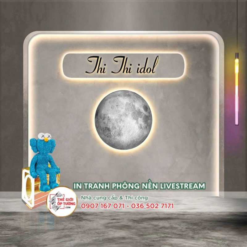 Phông nền livestream, in tranh vải mực UV giá rẻ cho phòng live