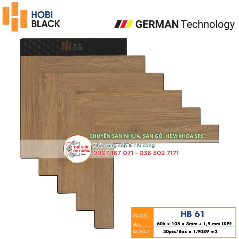 Sàn Gỗ Xương Cá Cốt Đen HOBI Black 61 - sàn gỗ Đức