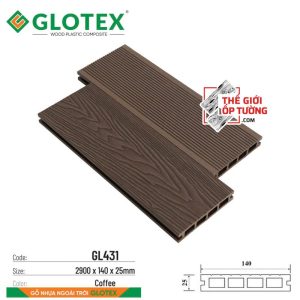 Thanh Ốp Gỗ Nhựa Ngoài Trời Glotex - Thanh đa năng lỗ chữ nhật GL43