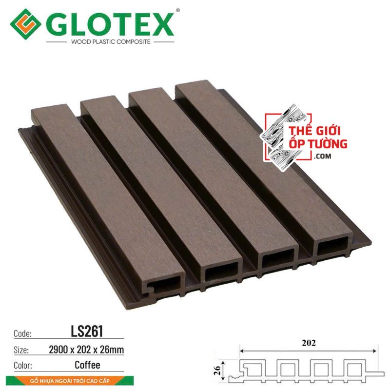 Thanh Ốp Gỗ Nhựa Ngoài Trời Glotex - Thanh lam sóng
