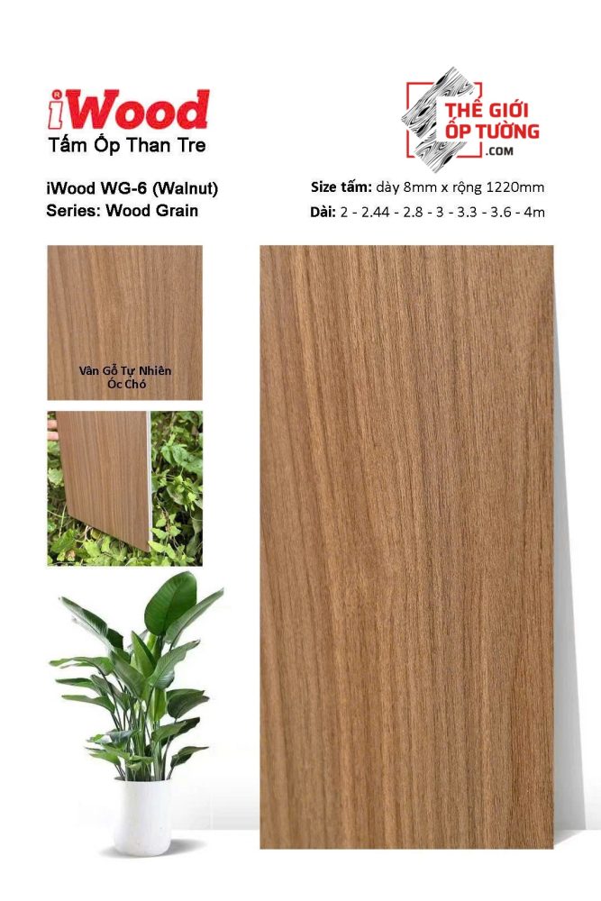Ốp Tường Than Tre iWood vân gỗ