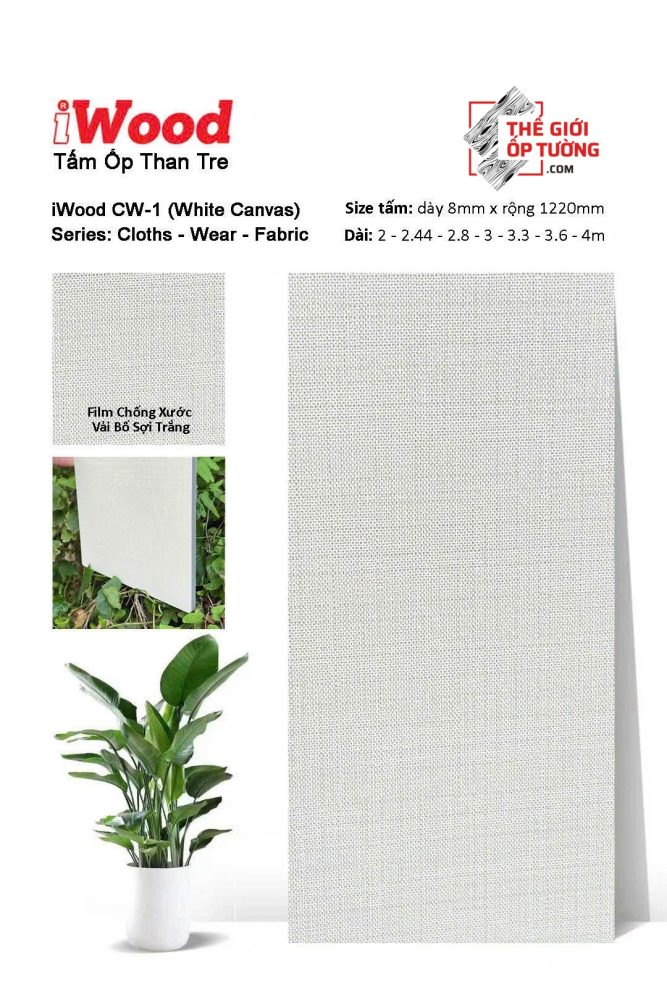 Ốp Tường Than Tre iWood vân vải