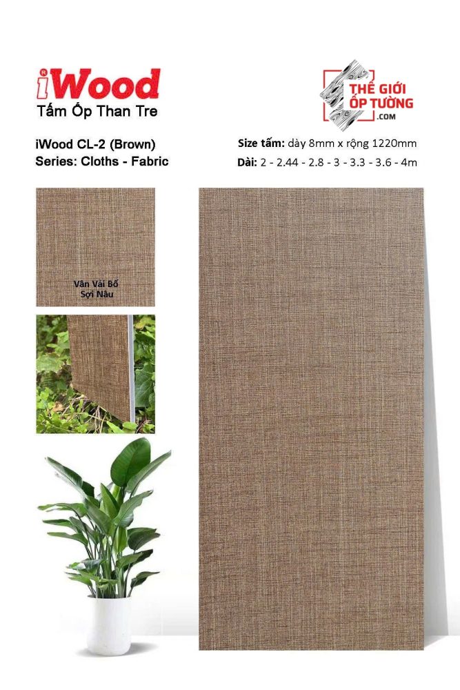 Ốp Tường Than Tre iWood vân vải