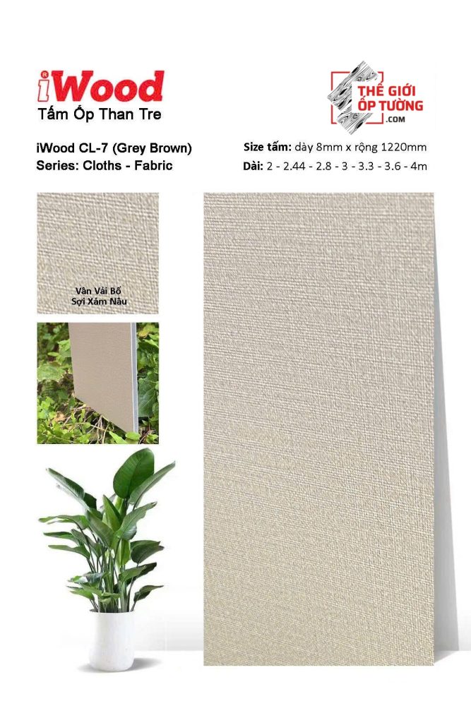Ốp Tường Than Tre iWood vân vải