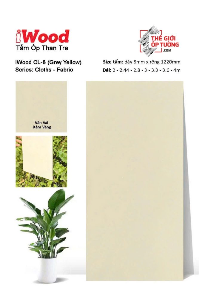 Ốp Tường Than Tre iWood vân vải