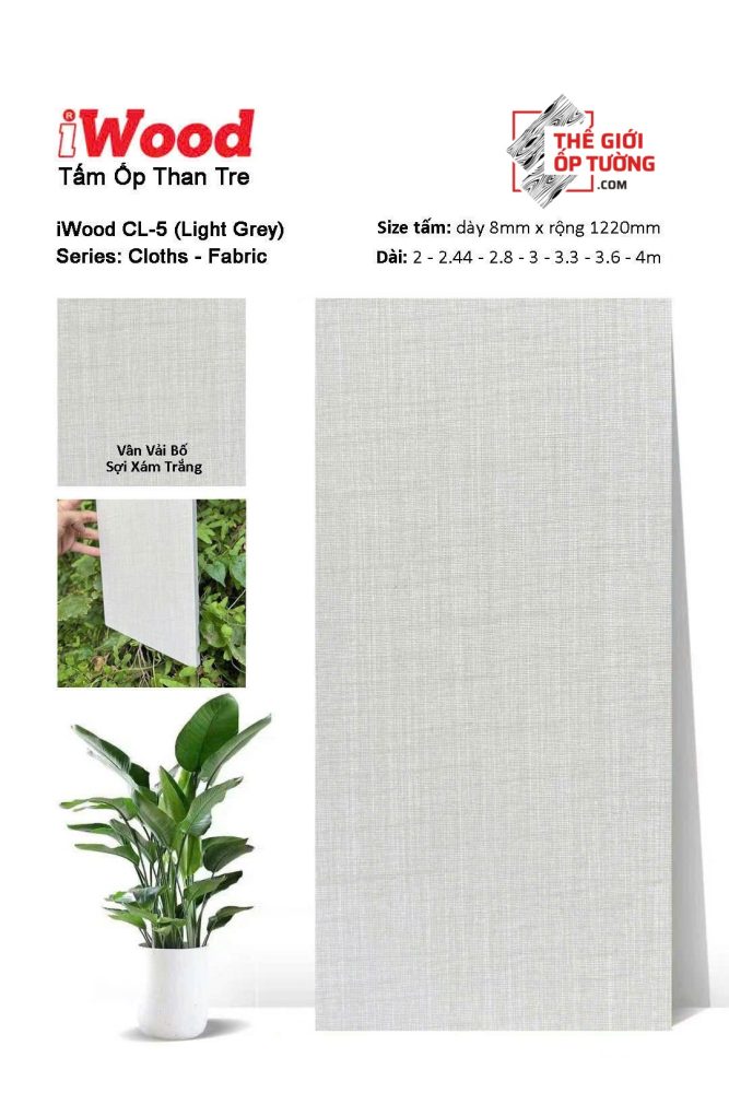 Ốp Tường Than Tre iWood vân vải