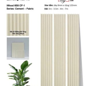 Lam Sóng Than Tre iWOOD vân xi măng sần vàng nhạt - xám