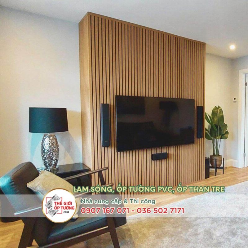 Thi công Vách ốp lam sóng tphcm, tiền giang mỹ tho