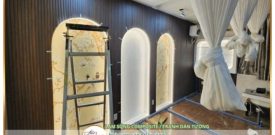Hoàn thiện ốp tường lam sóng, tranh dán tường, sàn gỗ SPA quận 10