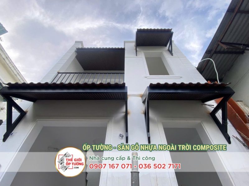 thi công gỗ nhựa ốp trần, mái hiên ngoài trời tại tphcm, mỹ tho tiền giang