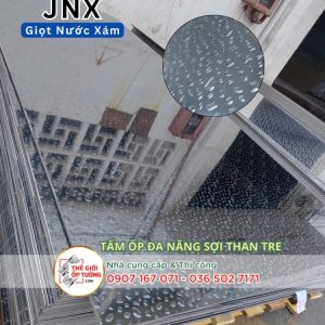 Tấm ốp tường than tre cao cấp giọt nước xám JNX