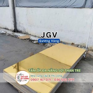 Tấm ốp tường than tre cao cấp gương vàng JGV