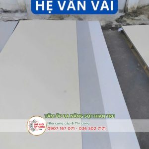 Tấm ốp tường than tre vân vải