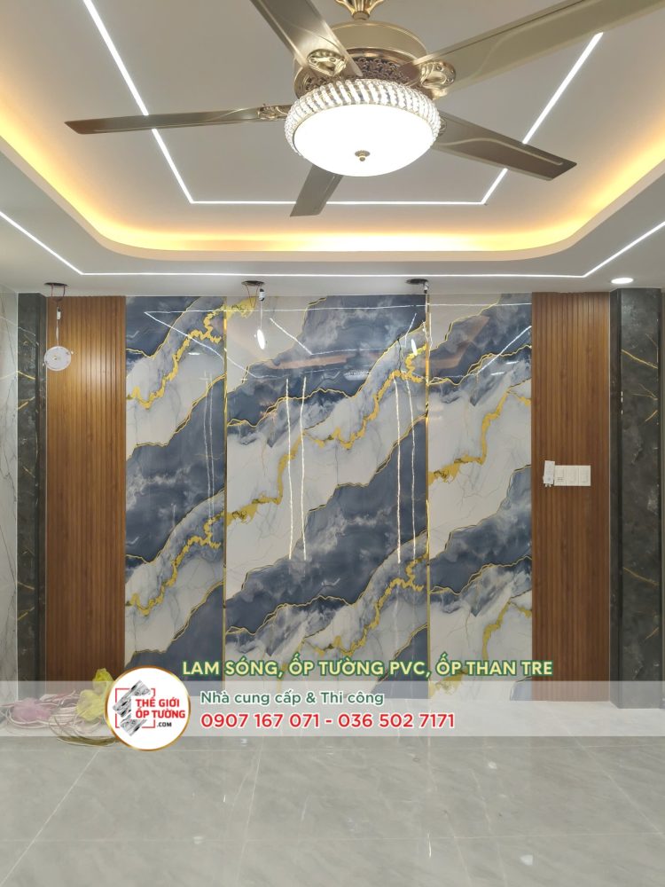 thi công ốp tường nội thất tấm than tre tphcm