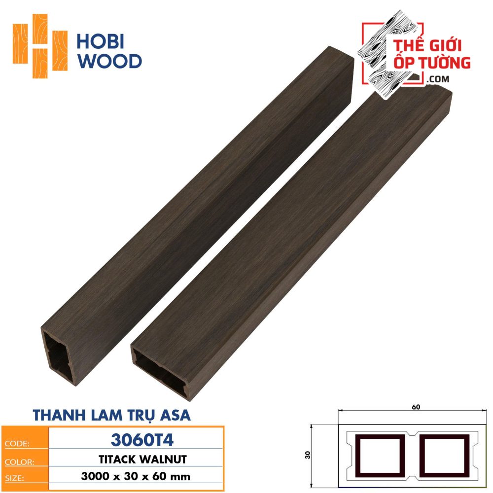 Thanh Lam Trụ Gỗ Nhựa Ngoài Trời ASA HobiWood