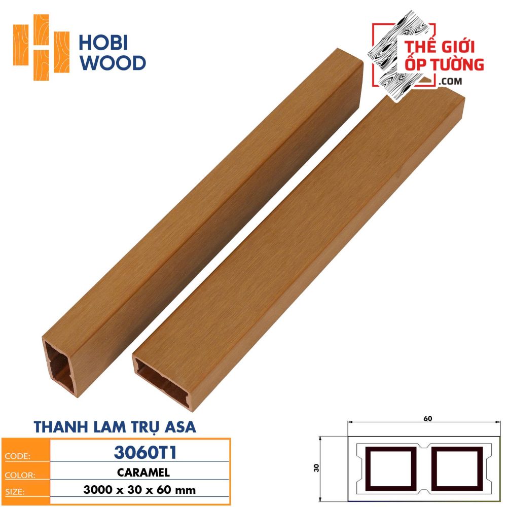 Thanh Lam Trụ Gỗ Nhựa Ngoài Trời ASA HobiWood