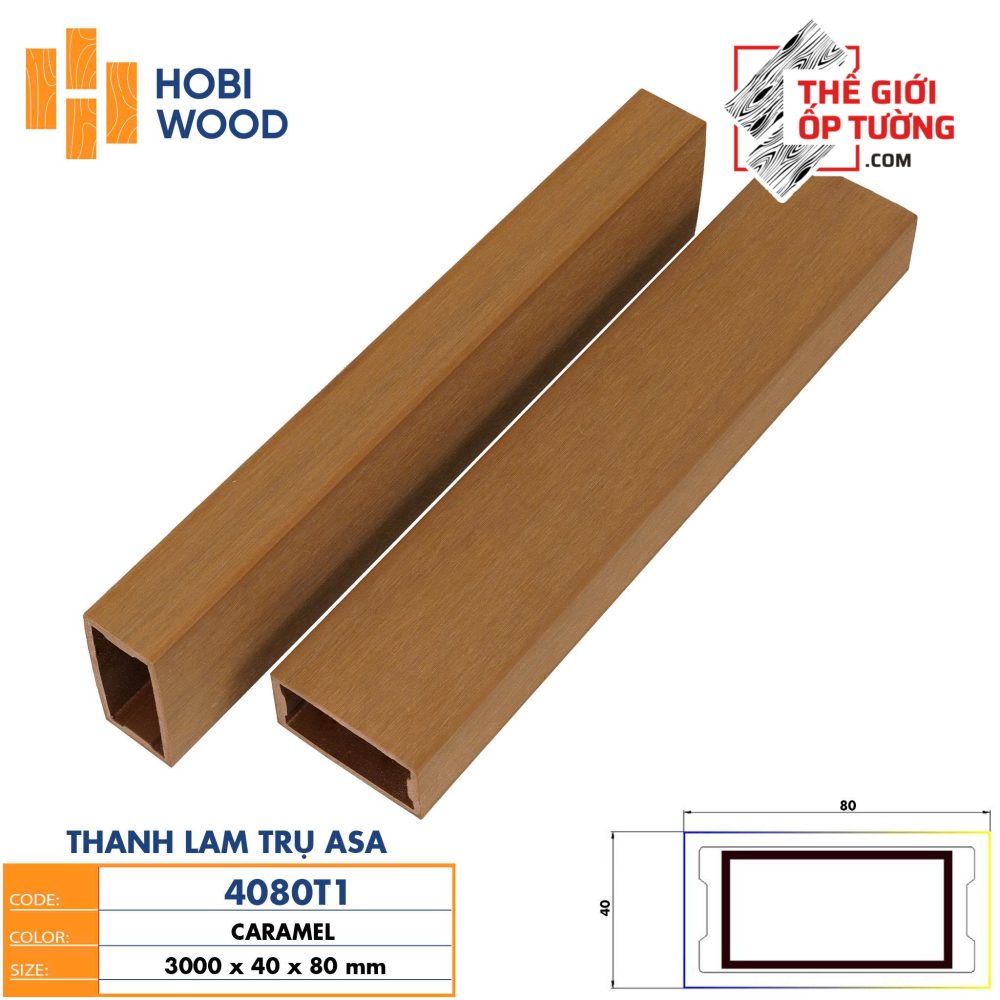 Thanh Lam Trụ Gỗ Nhựa Ngoài Trời ASA HobiWood