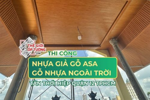 Kho thi công trần nhựa giả gỗ, gỗ nhựa ngoài trời tại Tân Thới Hiệp Q12 TP.HCM