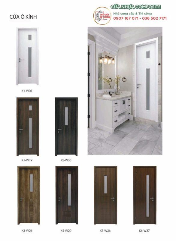 Mẫu Cửa Ô Kính - Cửa Nhựa Composite cao cấp PIMA