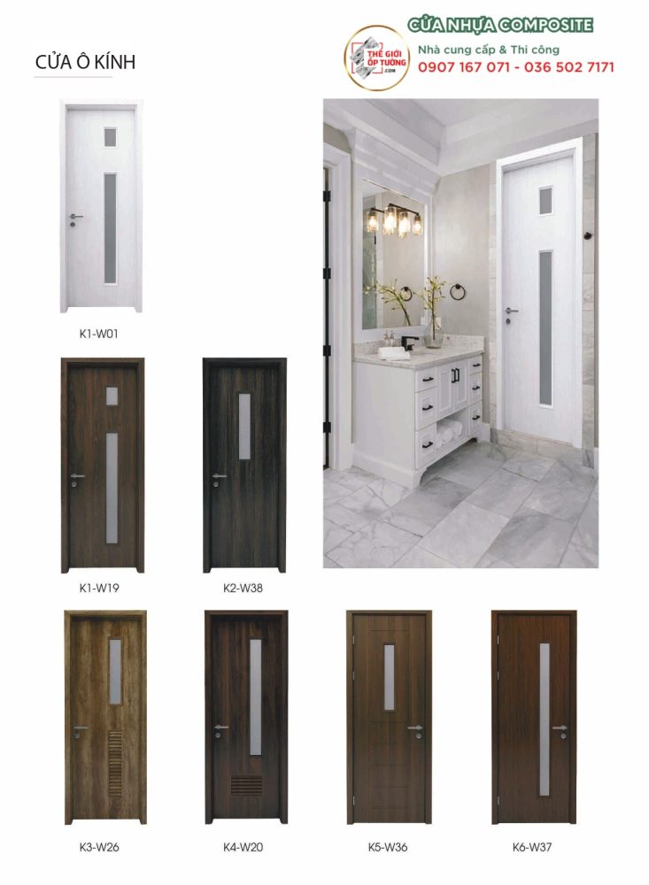Mẫu Cửa Ô Kính - Cửa Nhựa Composite cao cấp PIMA