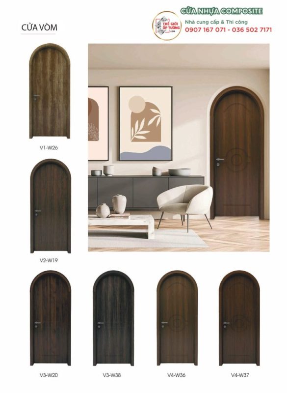 Mẫu Cửa Vòm - Cửa Nhựa Composite cao cấp PIMA